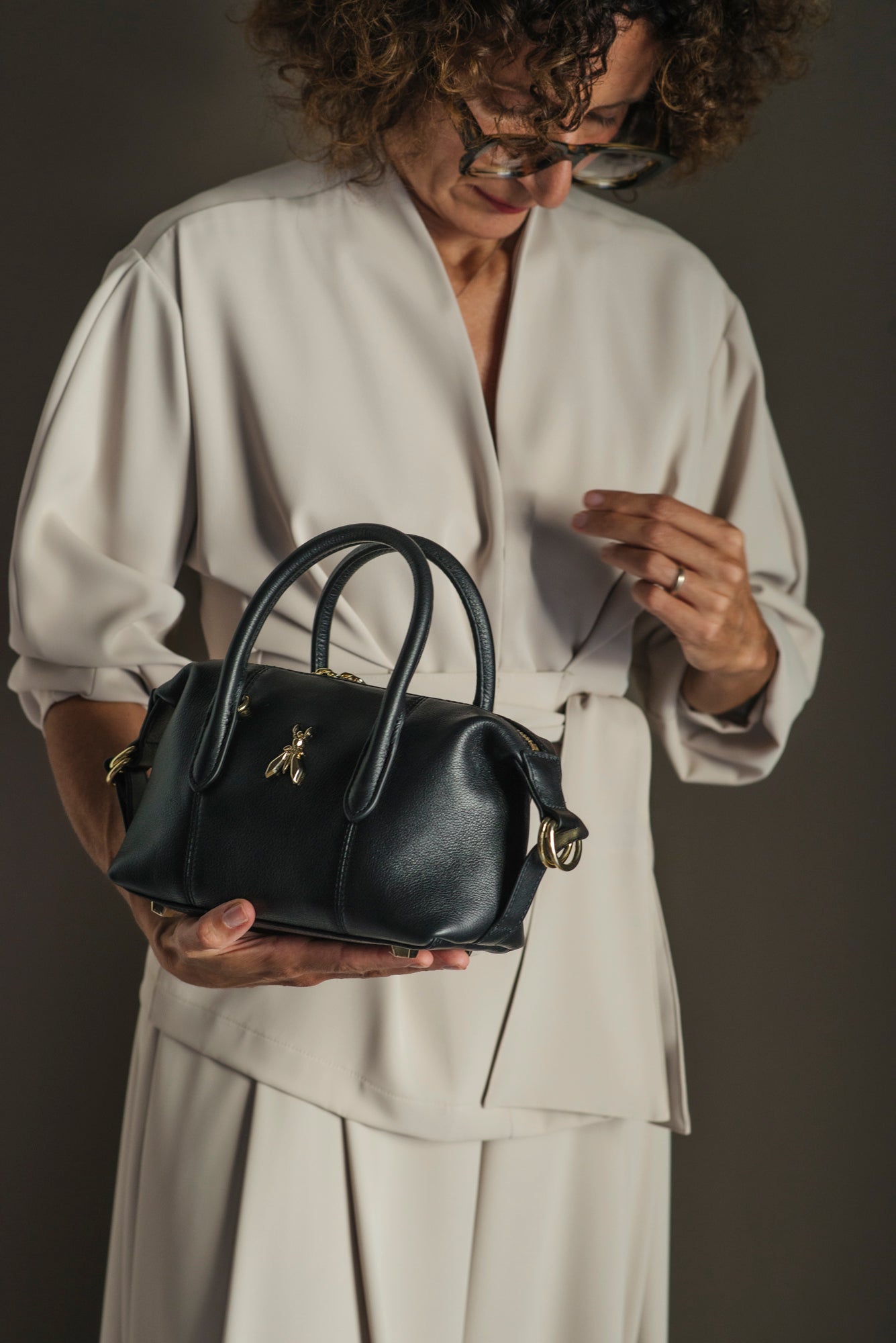 Borsa a bauletto piccola nera