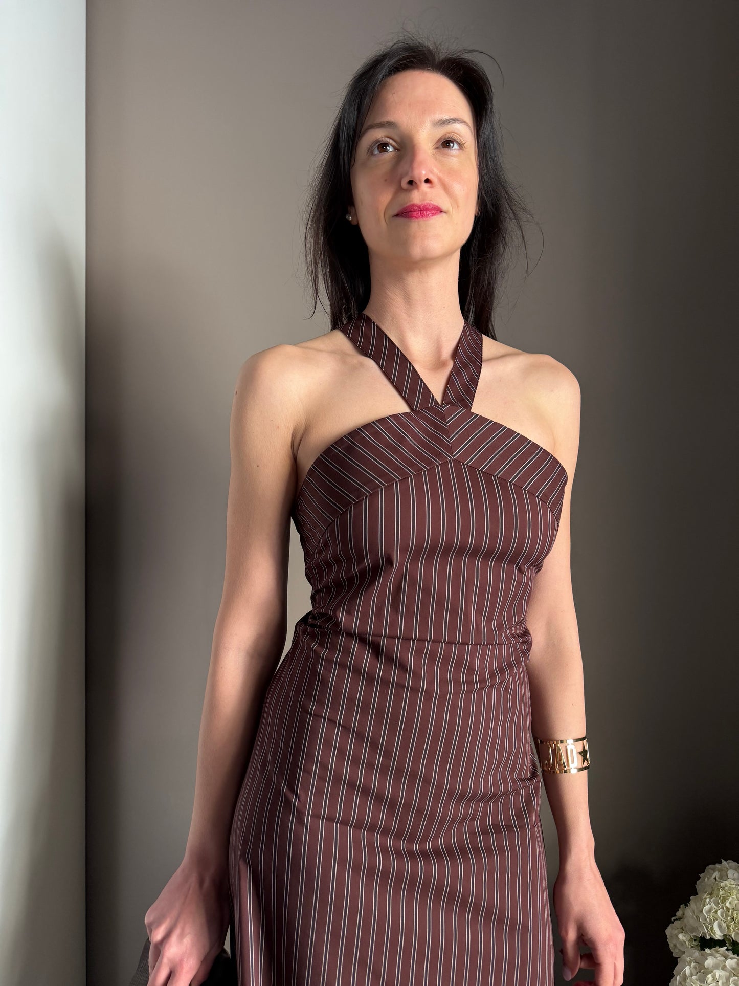 Abito Lungo Brown Stripes