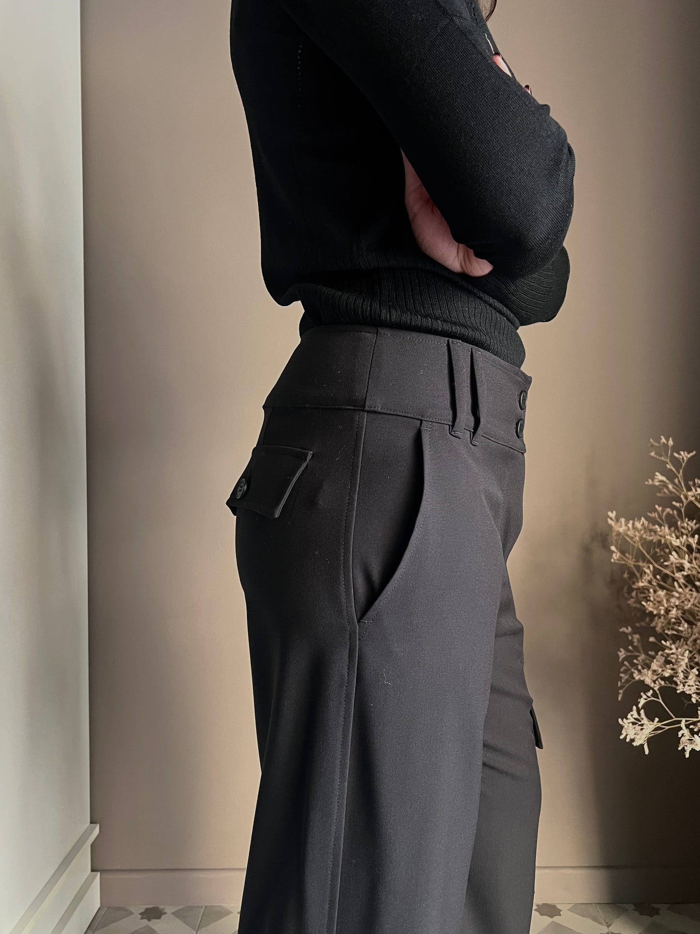 Pantalone cargo nero Alessia Santi