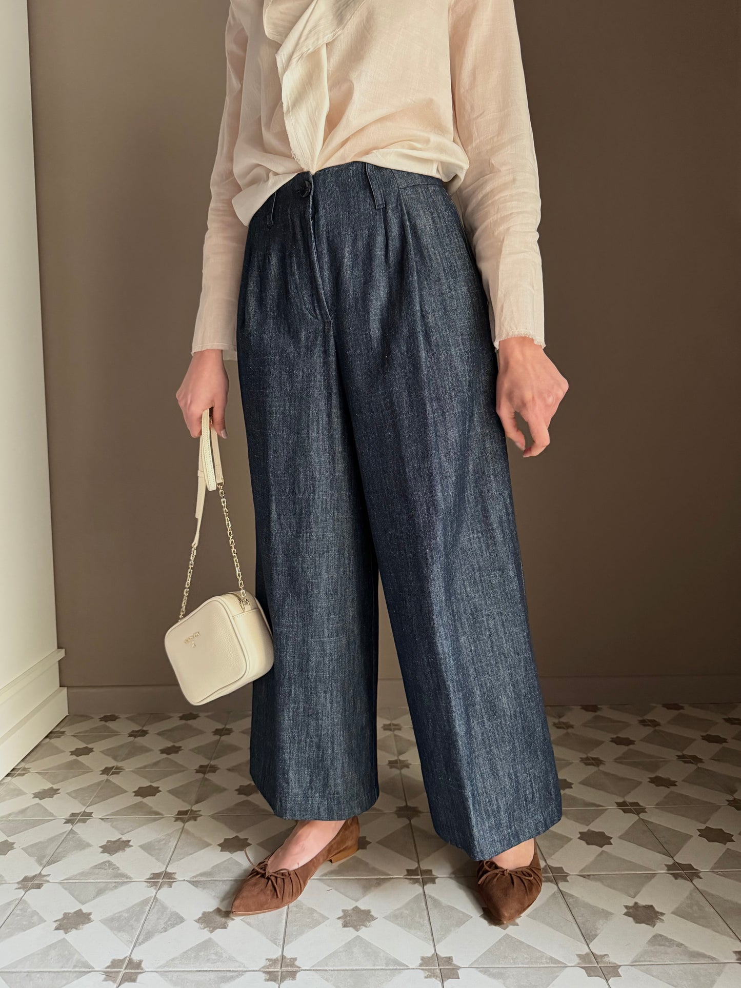 Pantalone in denim Chambray
