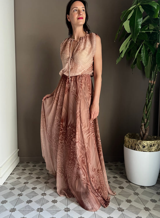 Abito in georgette animalier