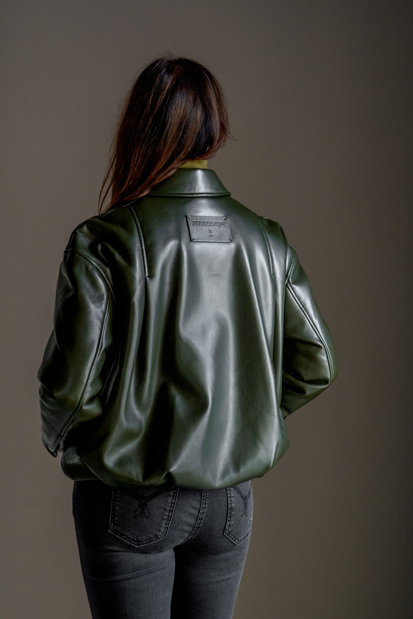 Bomber in similpelle Verde Patrizia Pepe