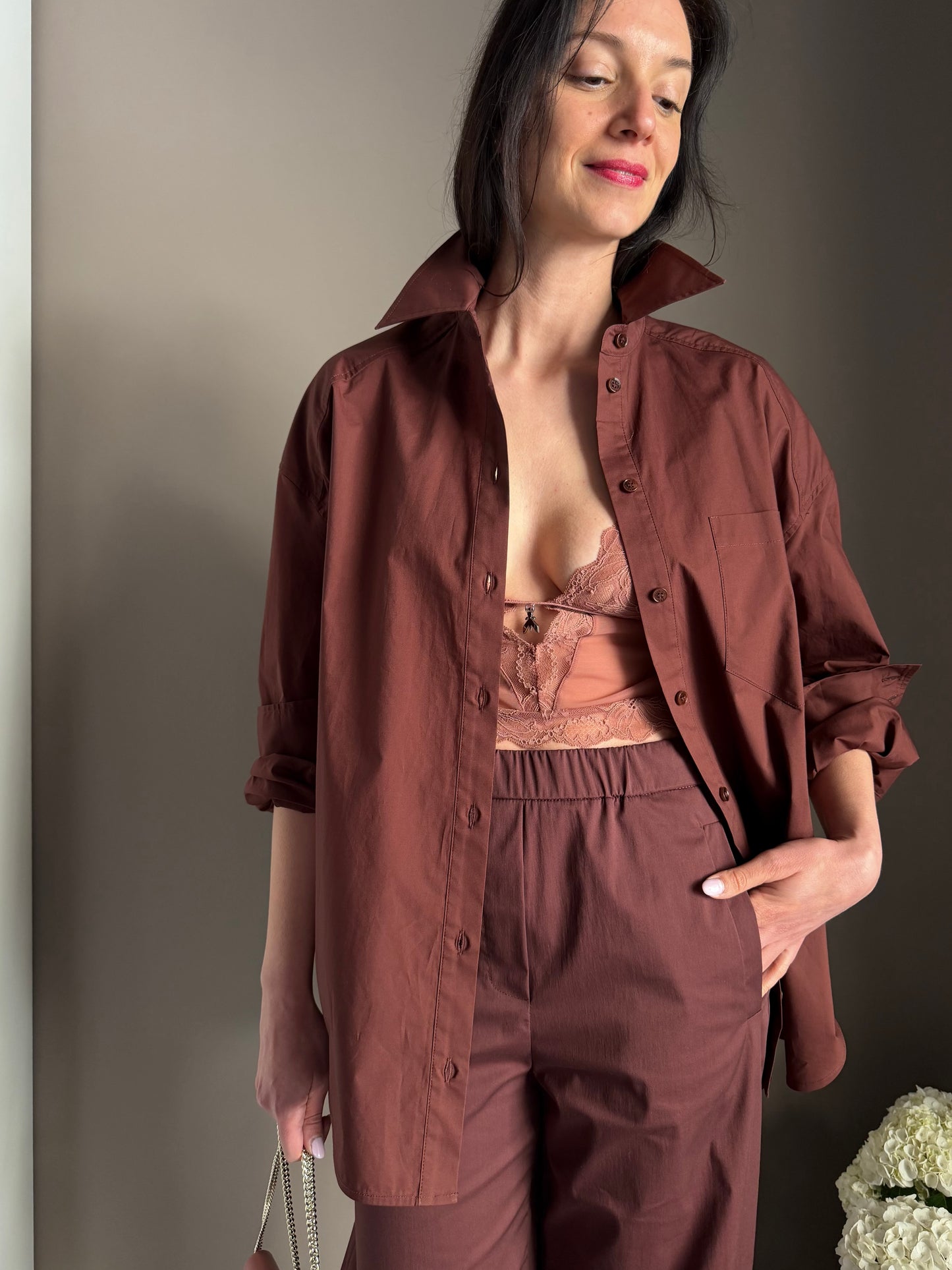 Camicia Oversize Patrizia Pepe – Marrone