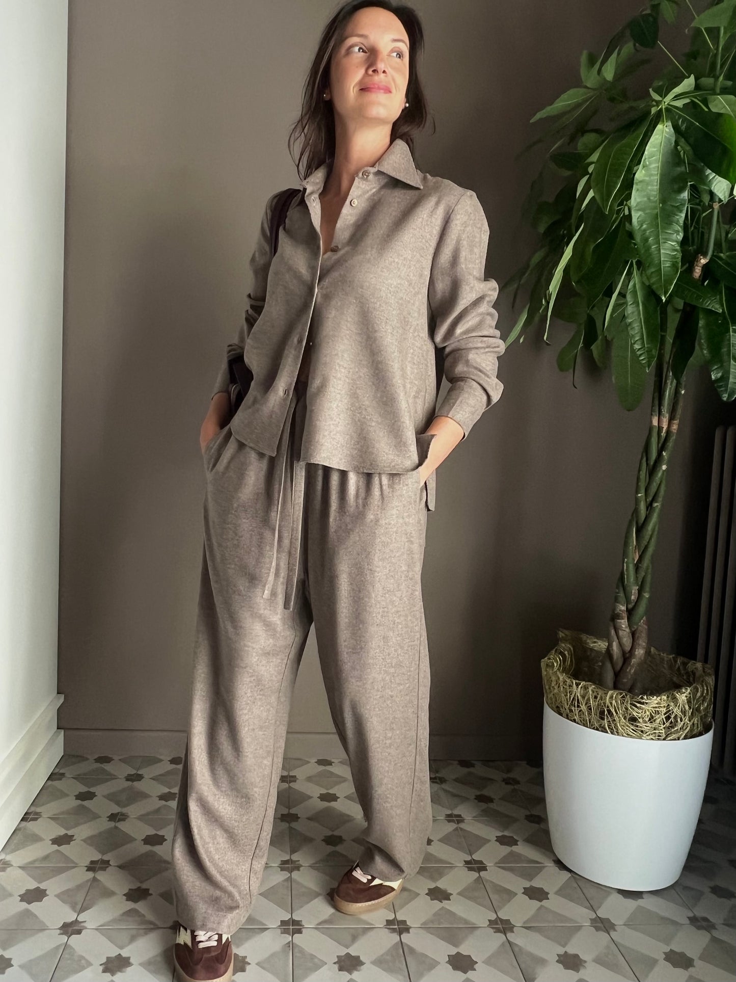 Pantalone in flanella jogger