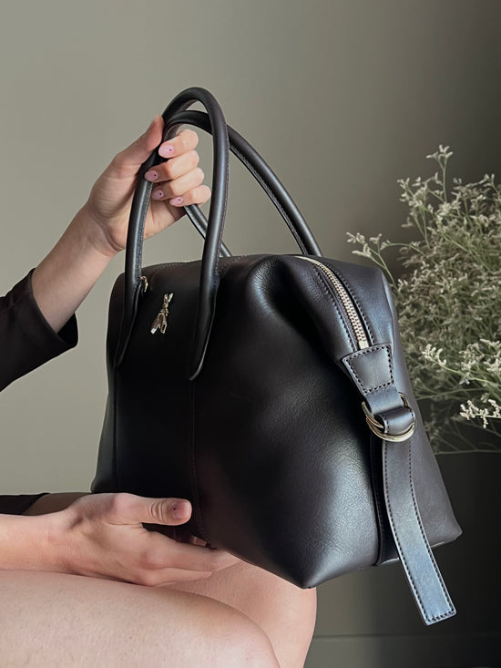 Borsa Bauletto  letto in pelle marrone