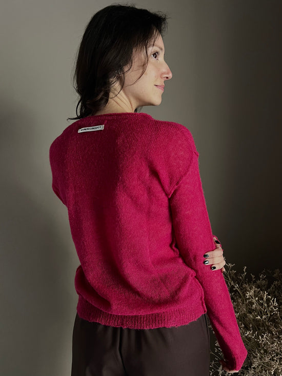 Maglia girocollo in lana e alpaca Noumeno Concept peonia
