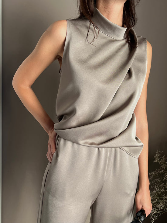 Top drappeggio  taupe