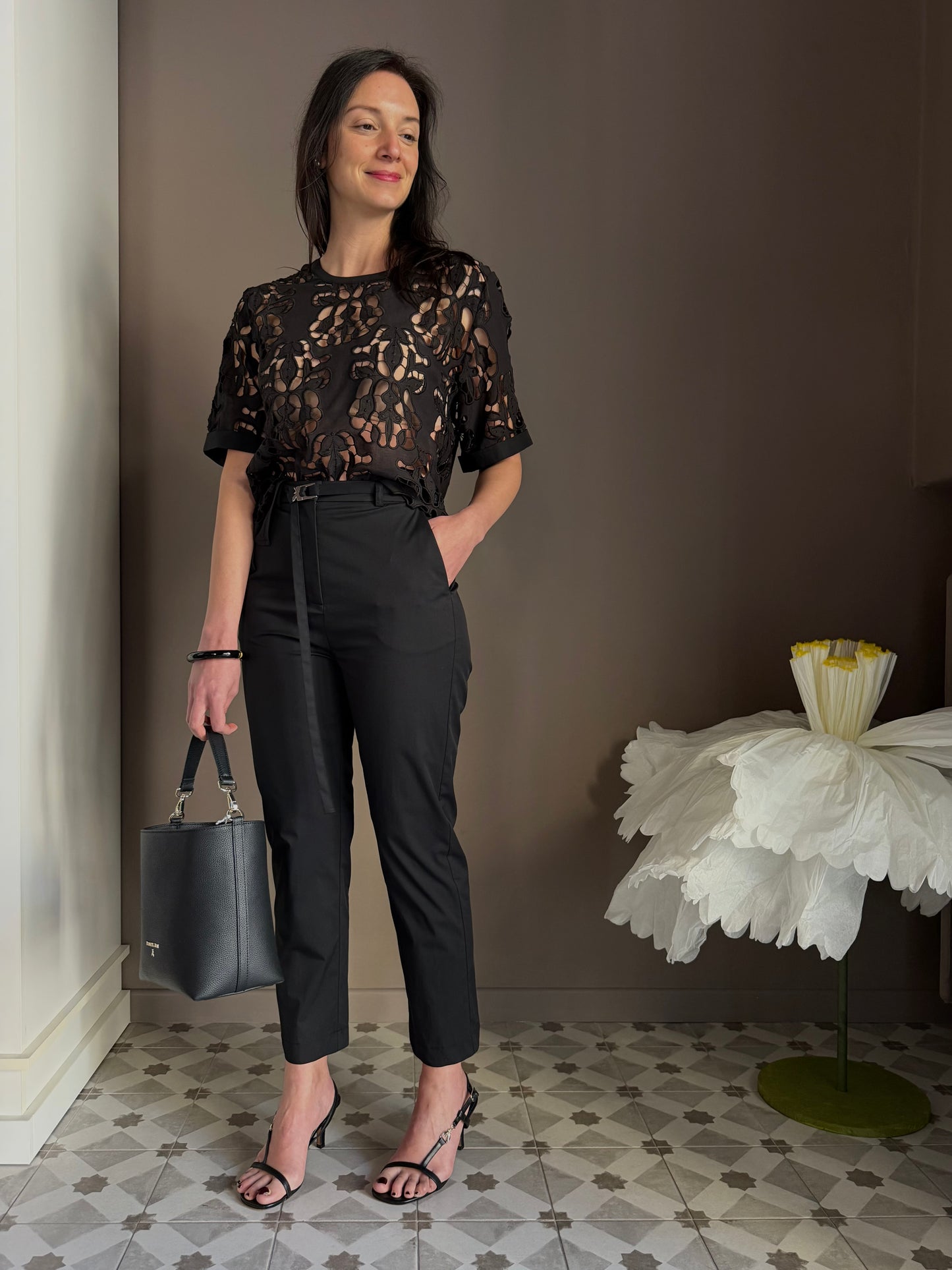 Pantalone slim fit in popeline ultralight