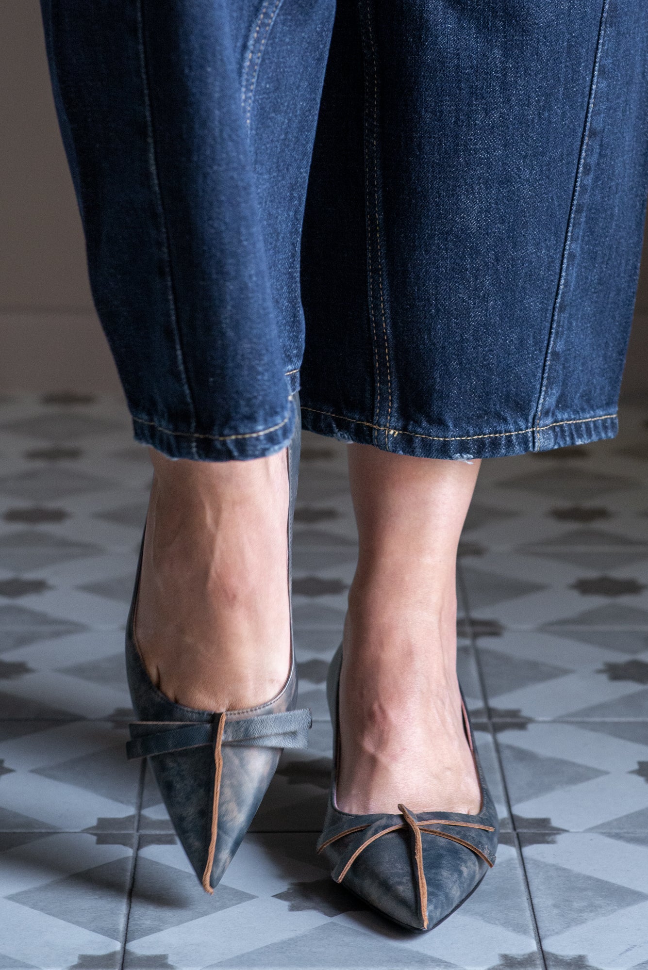 Décolleté Anna F. in Pelle Vintage