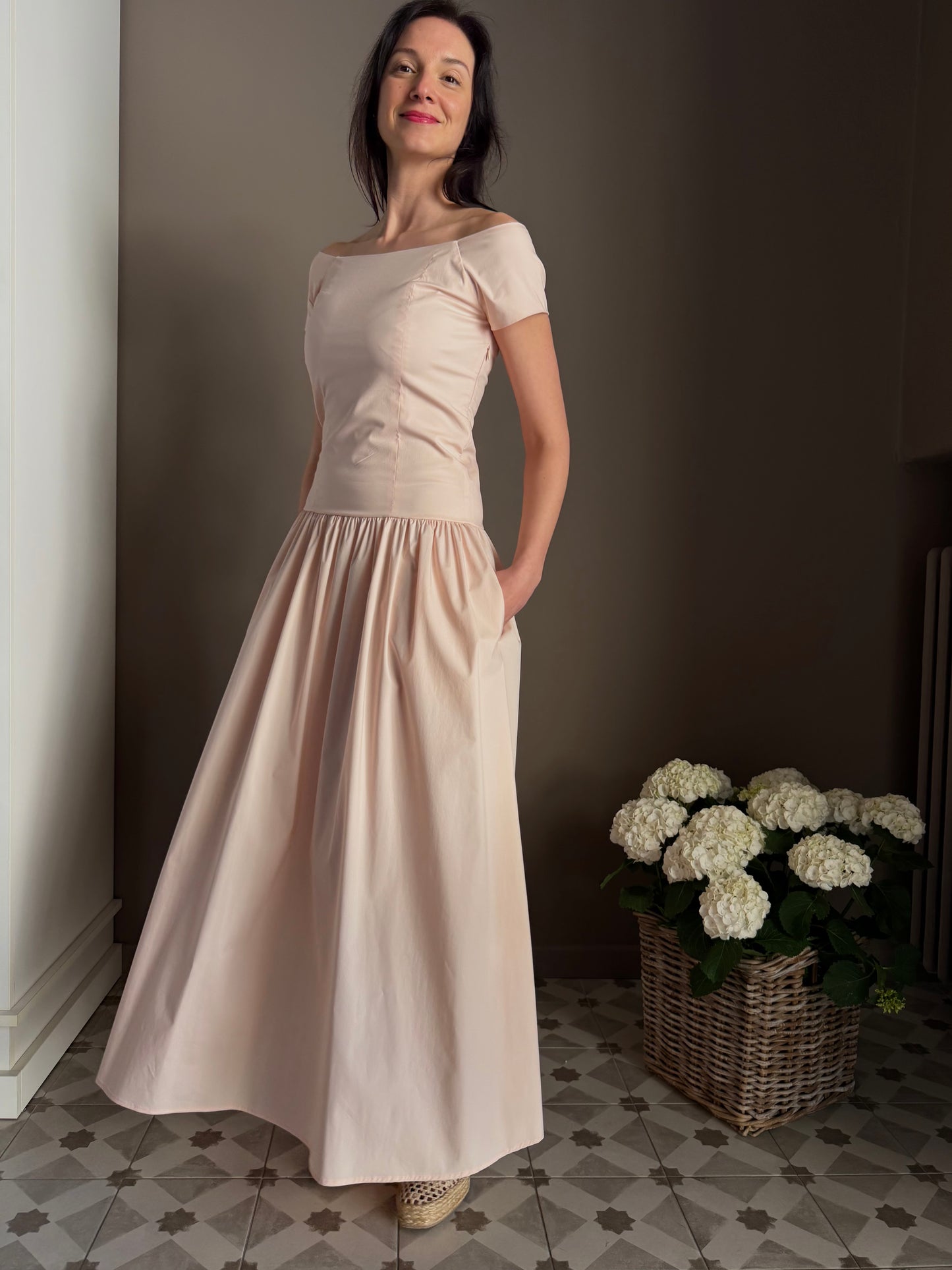 Abito in cotone lungo Petal