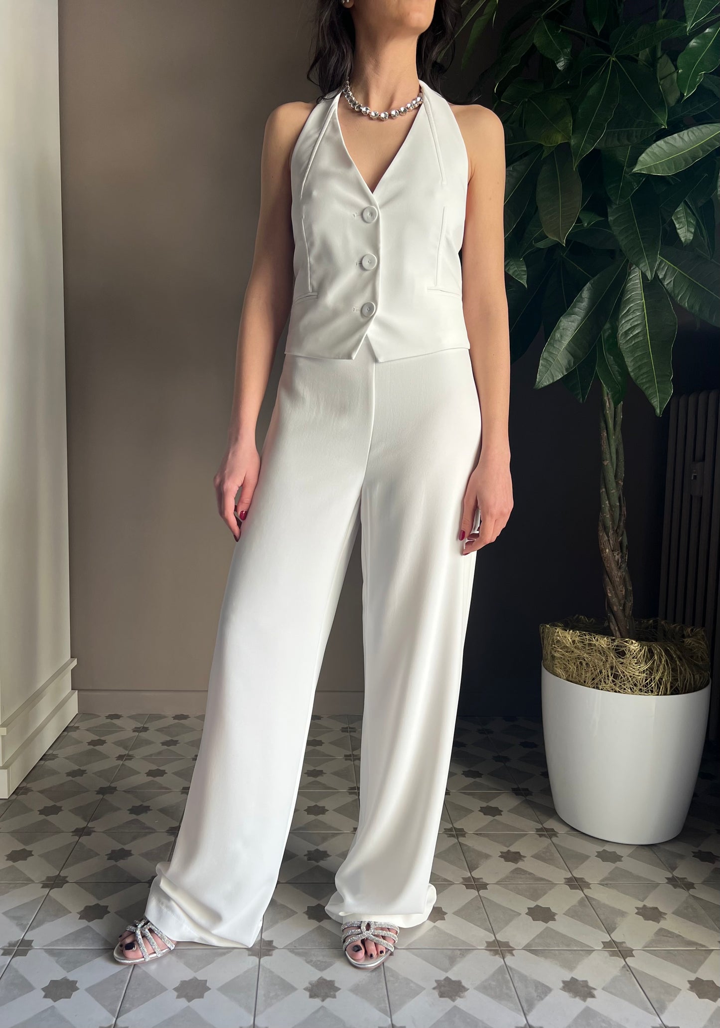 Pantaloni dritti in crepe
