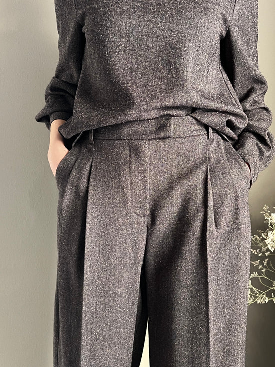 Pantaloni strutturati con pieghe