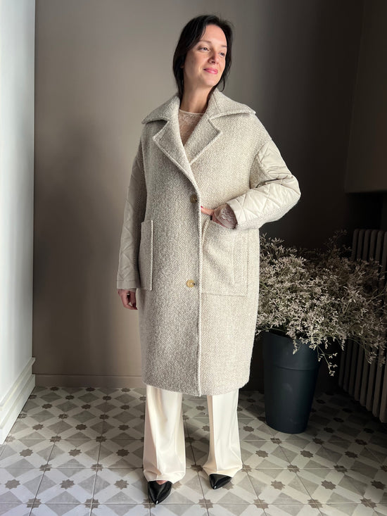 Cappotto midi in misto lana