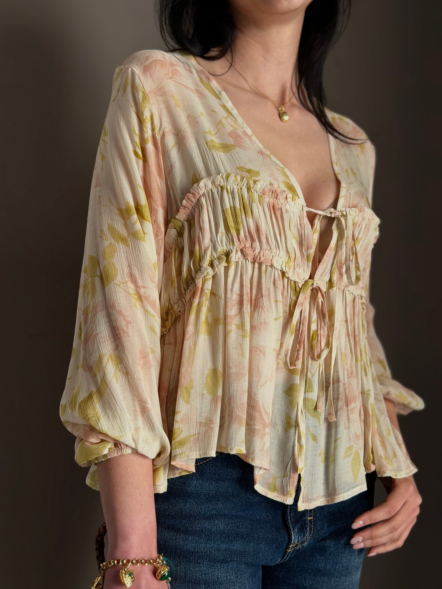 Camicia in viscosa floreale