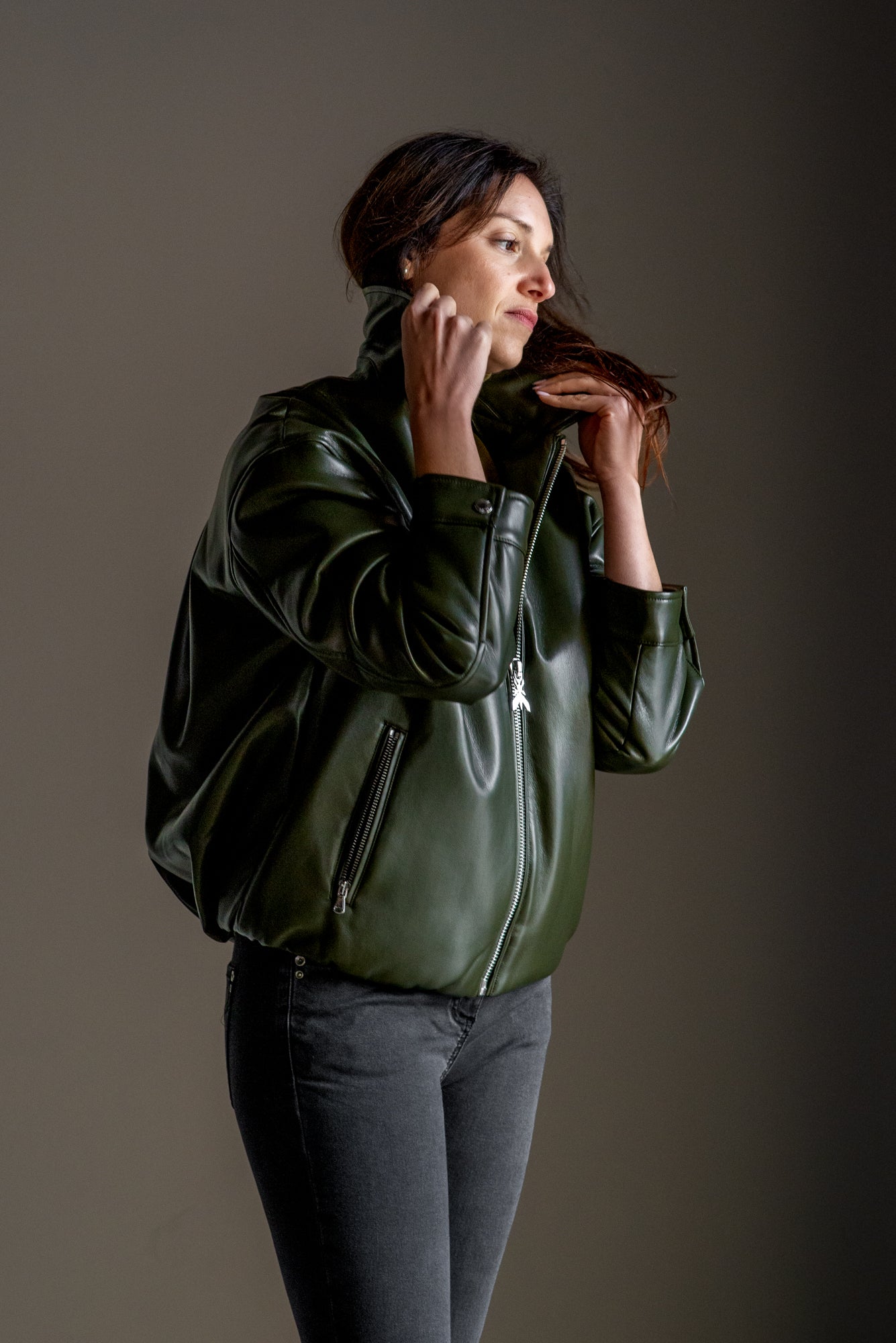 Bomber in similpelle Verde Patrizia Pepe