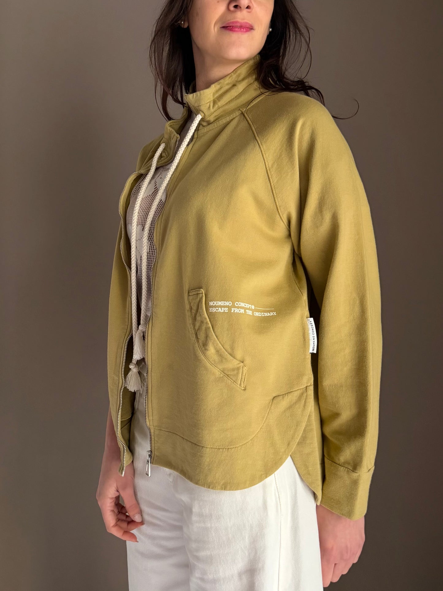 Felpa asimmetrica con zip