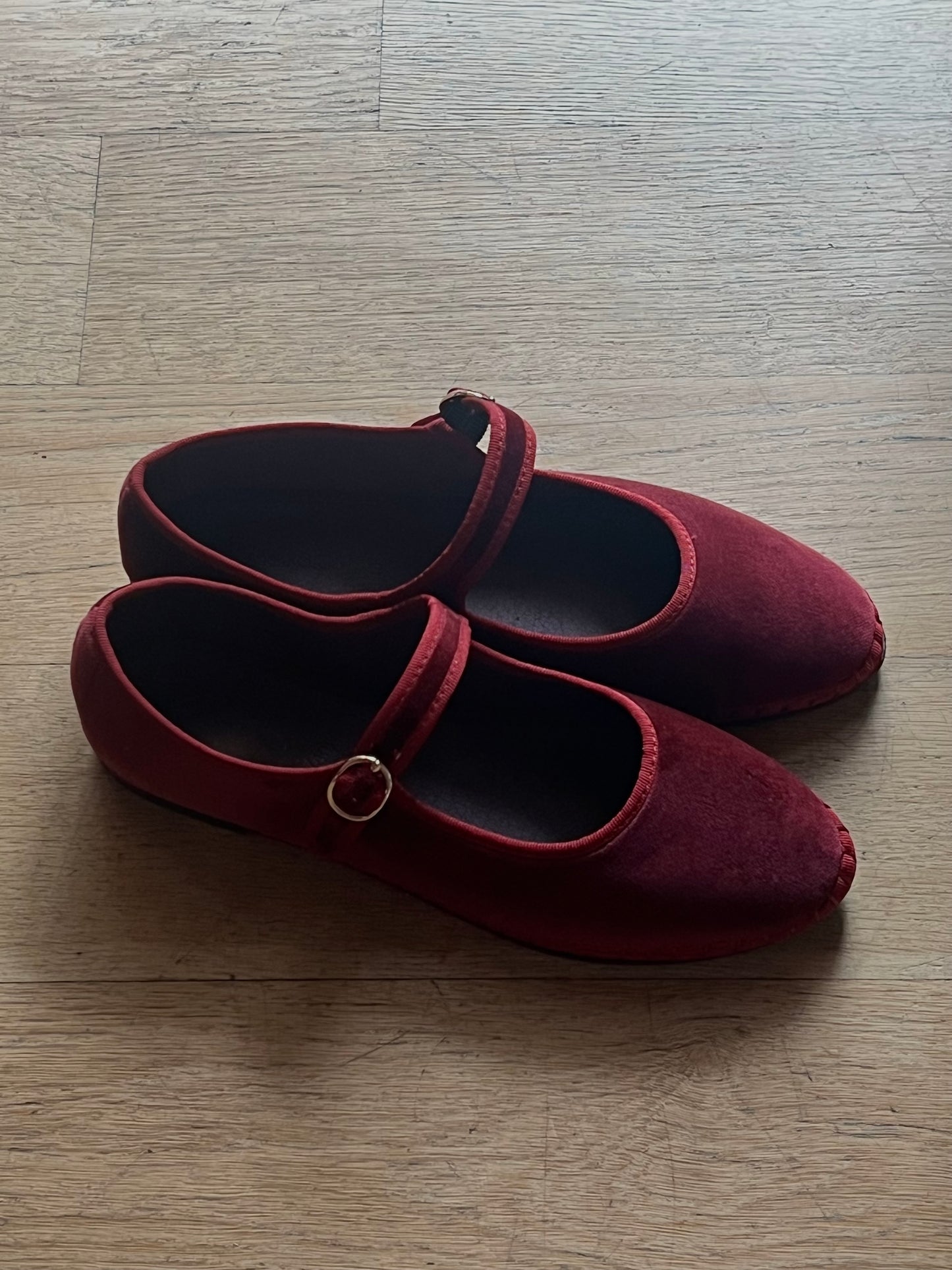 Mary Jane in velluto Bordeaux