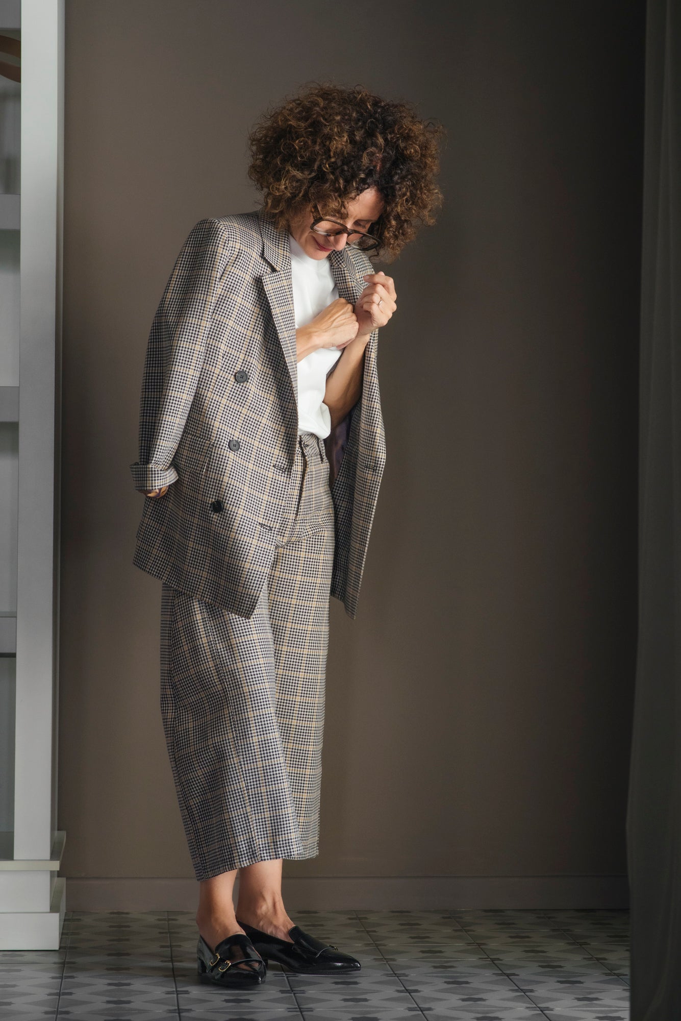 Pantalone cropped ceck
