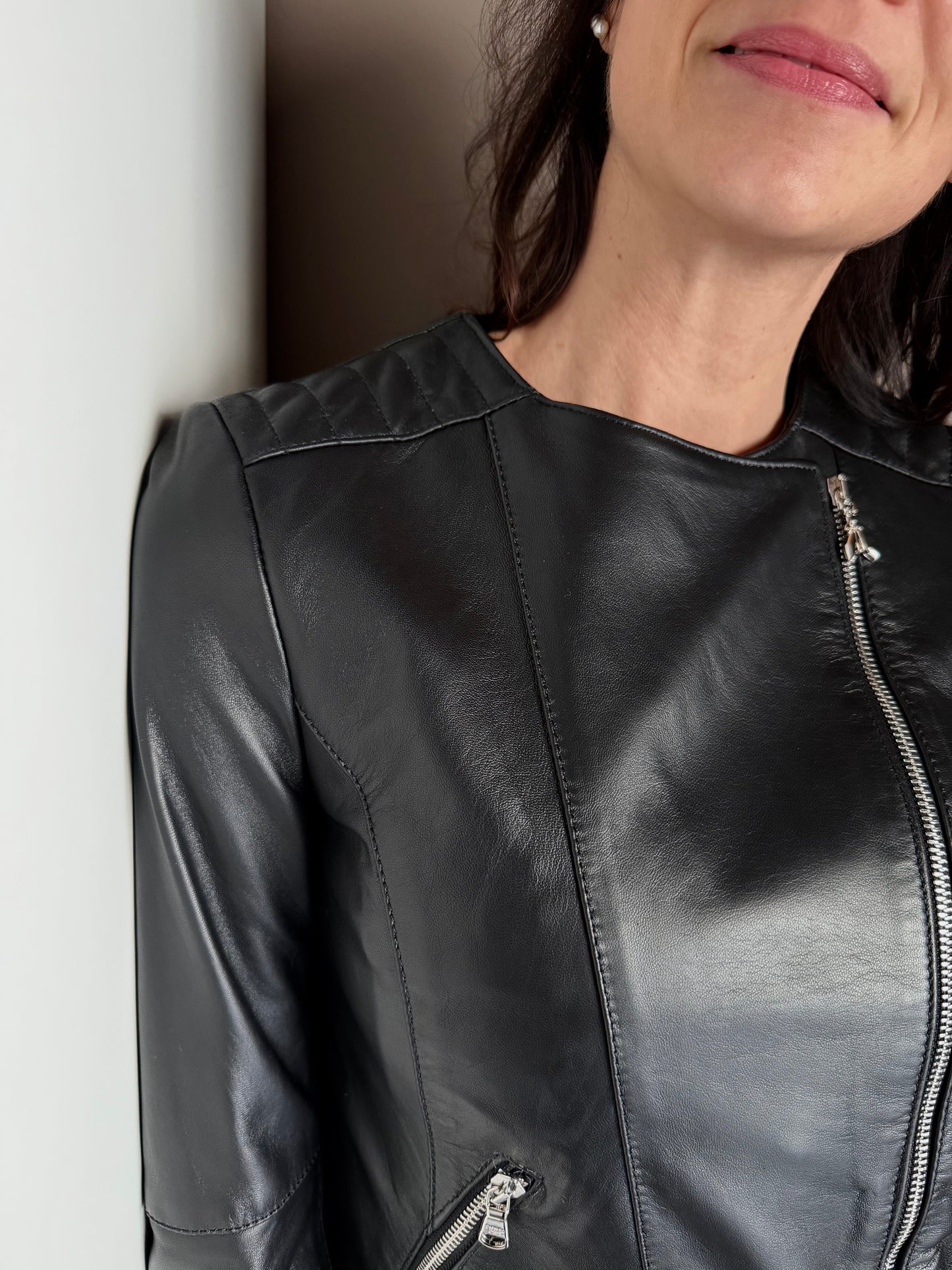 Giacca biker in pelle
