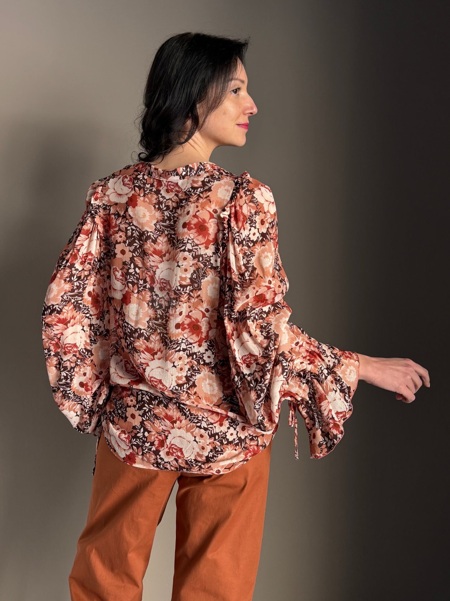 Camicia in Chiffon Floreale