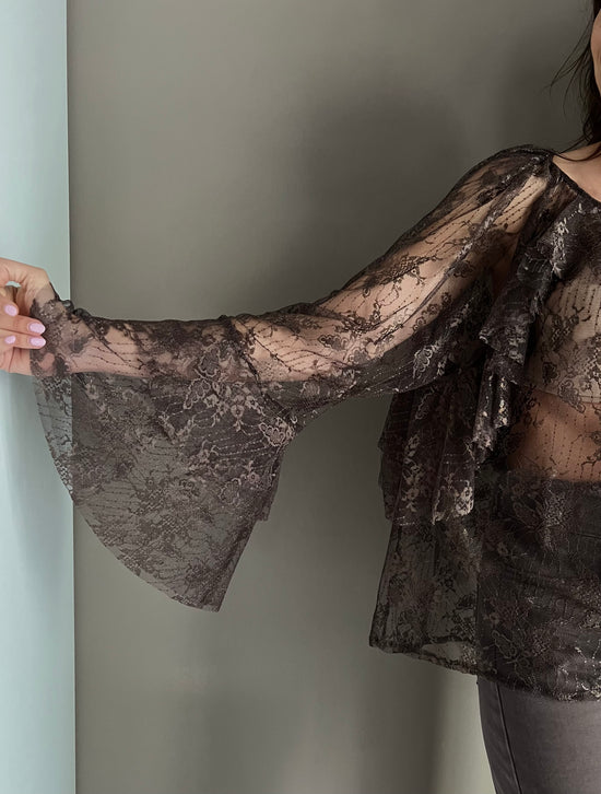 Blusa in pizzo So Allure fondente