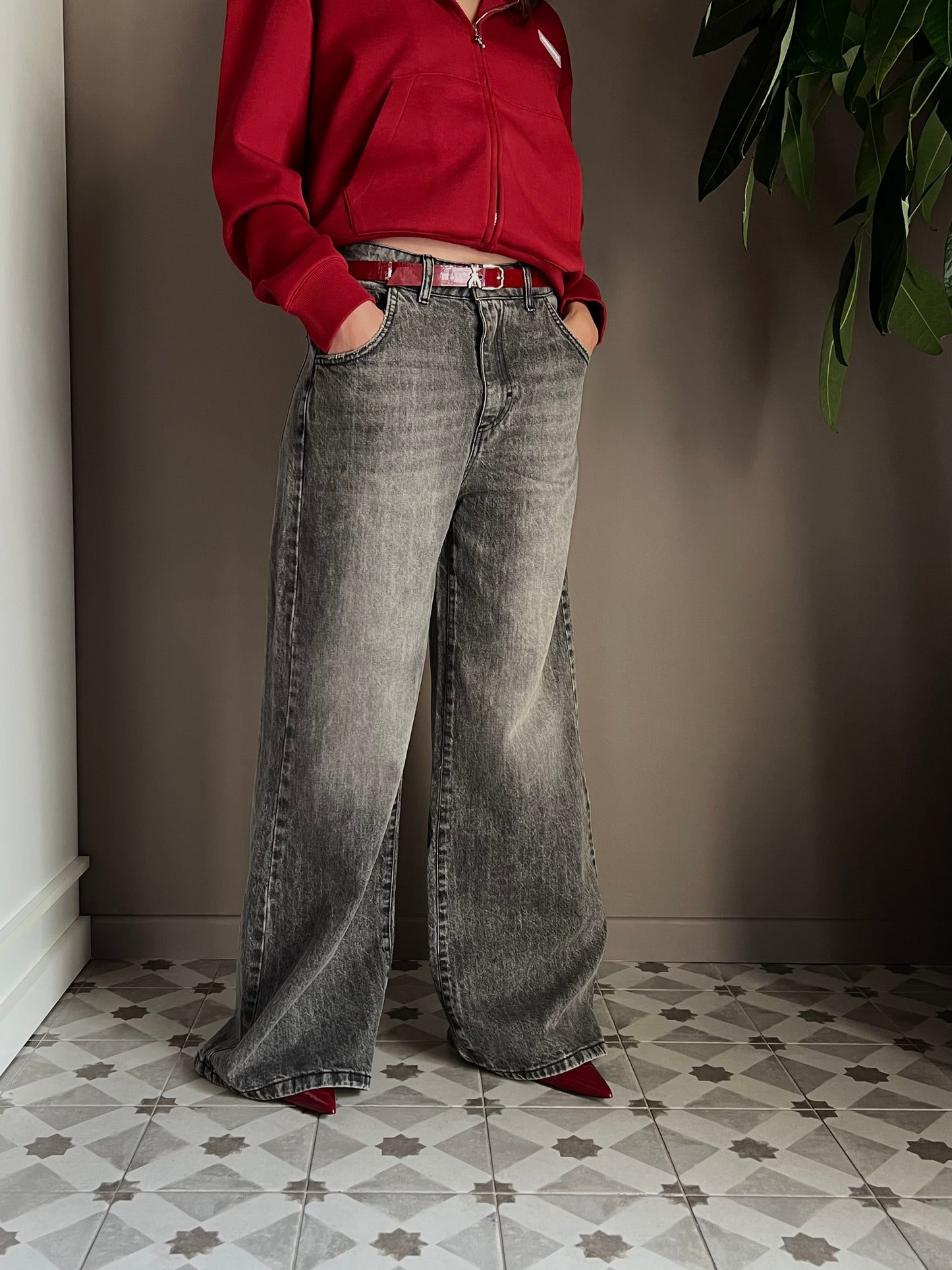 Pantalone Denim grigio sfumato
