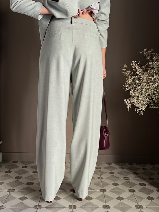 Pantalone morbido salvia