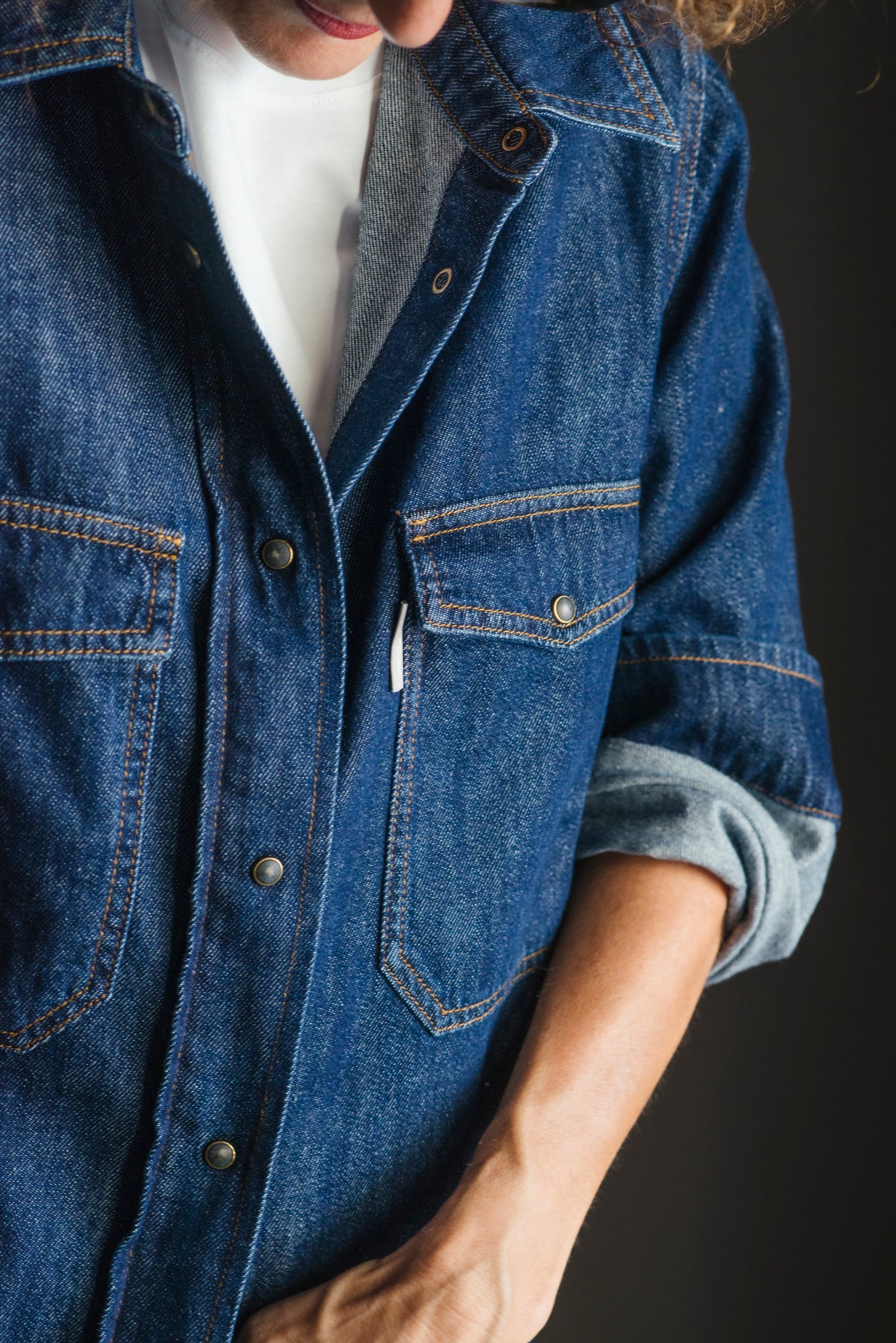 Camicia in denim soft touch