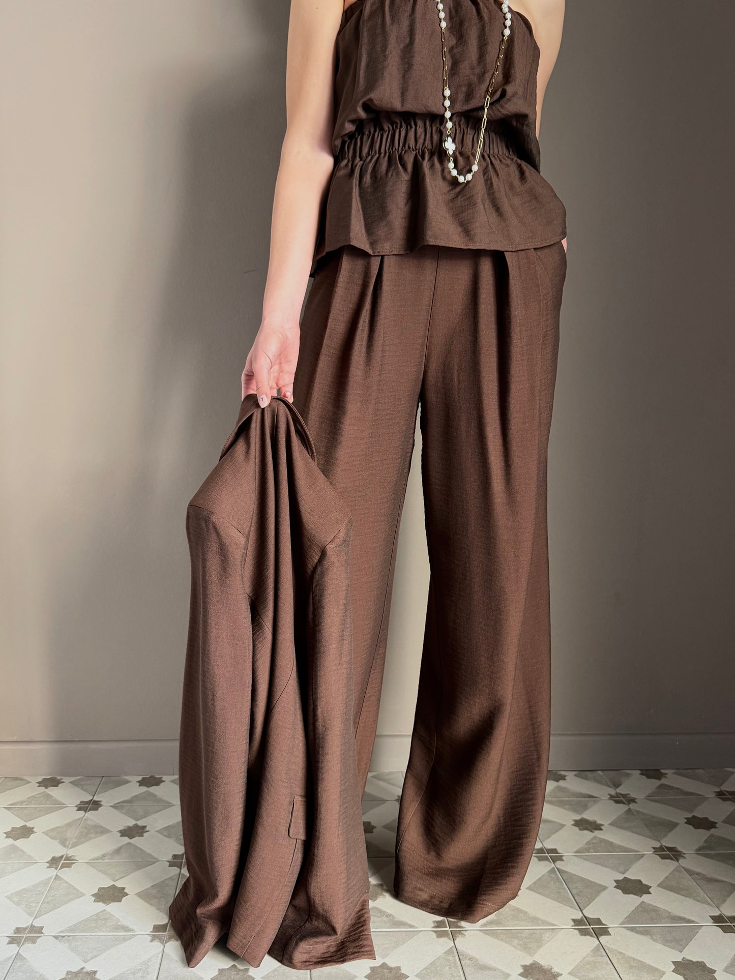 Pantalone Wide-Leg So Allure – cioccolato