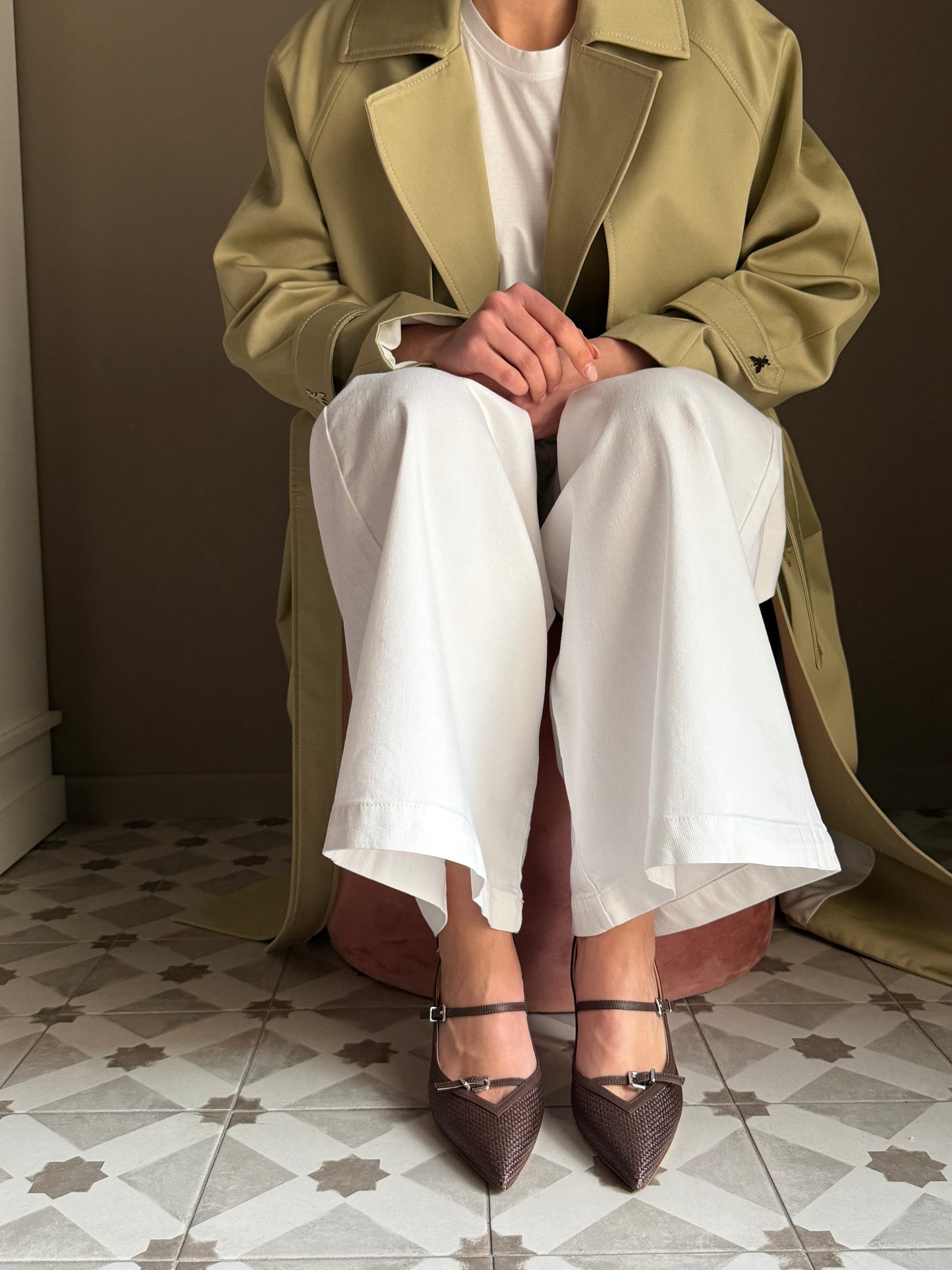 Slingback intrecciata con cinturini