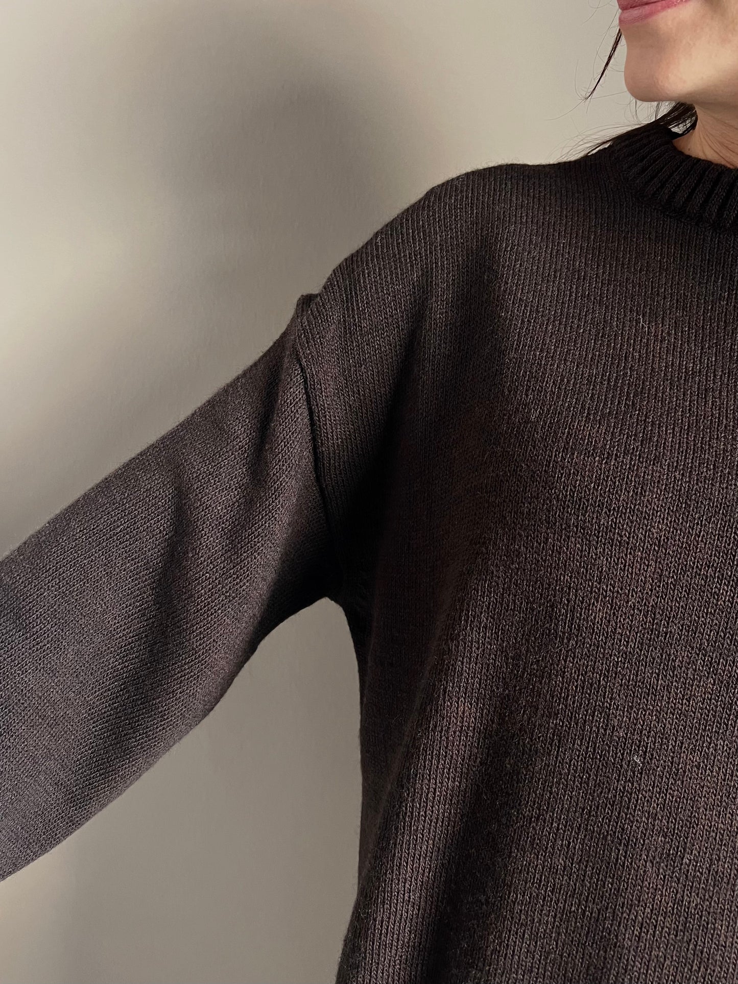 Maglia oversize girocollo Fondente