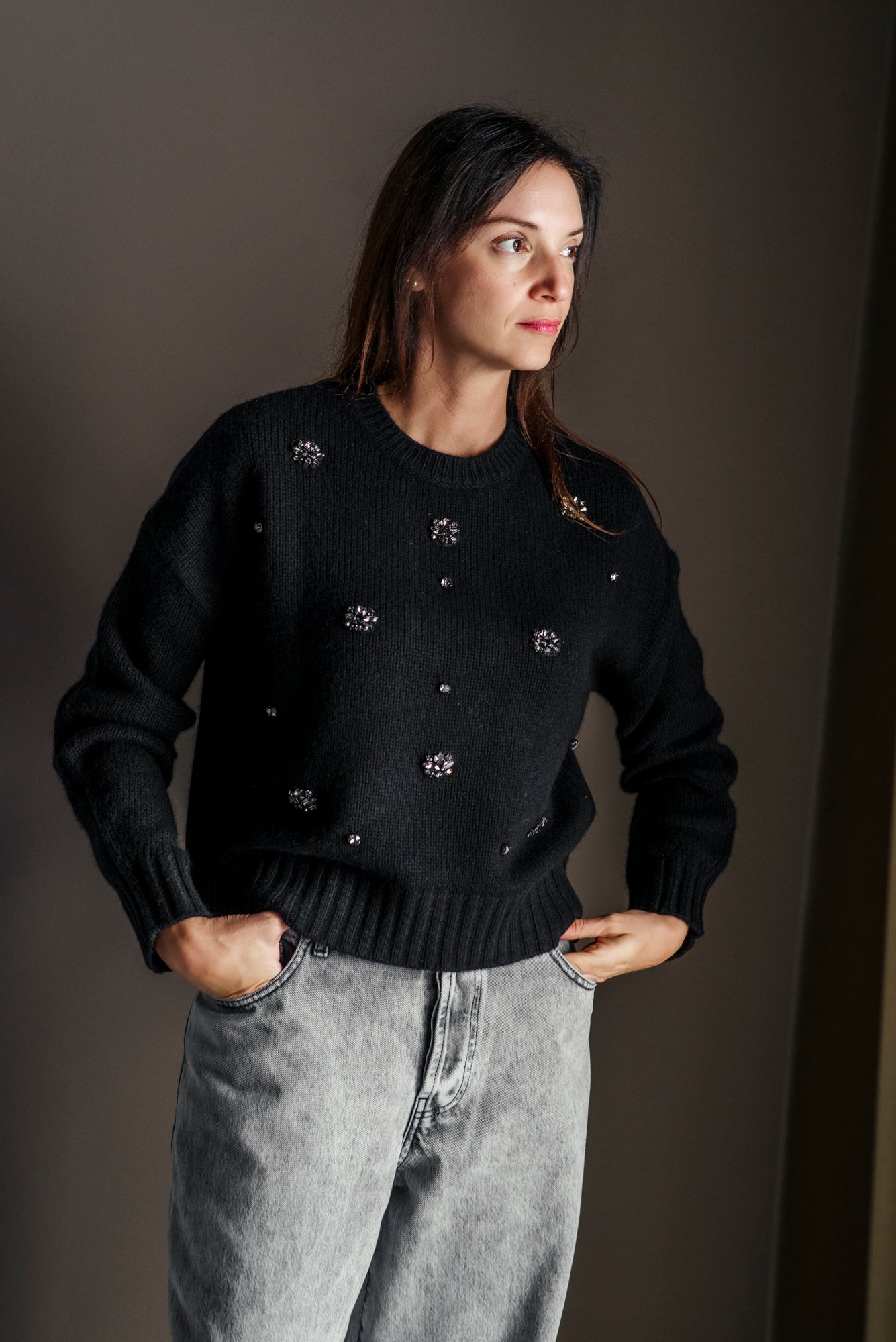 Maglia Nenette con Strass Applicati