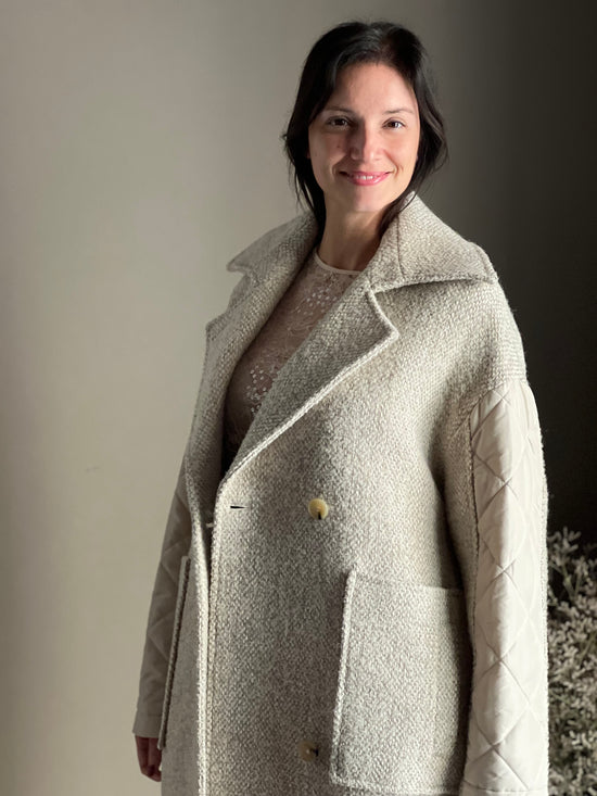 Cappotto midi in misto lana
