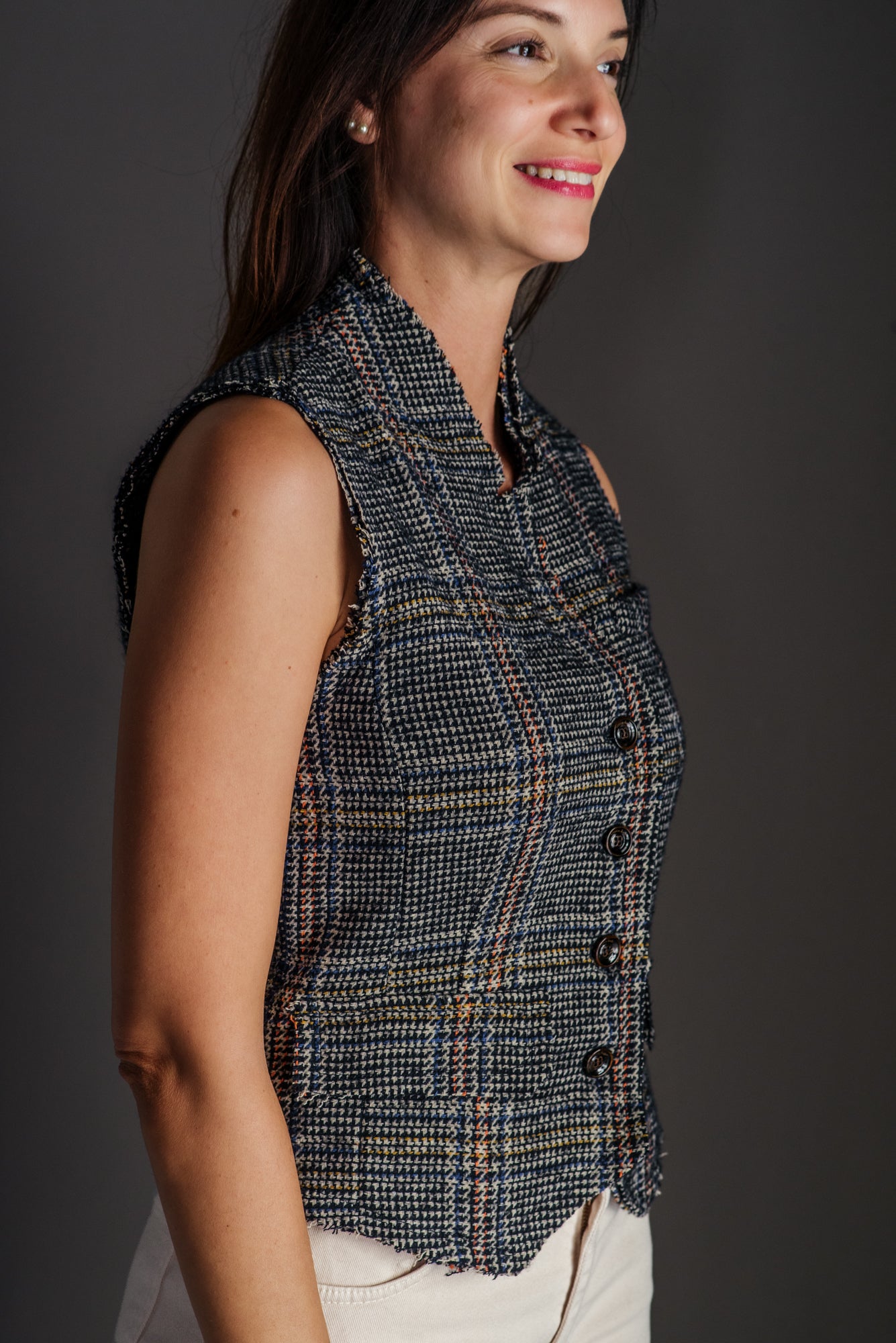 Gilet sagomato in misto lana A. Santi