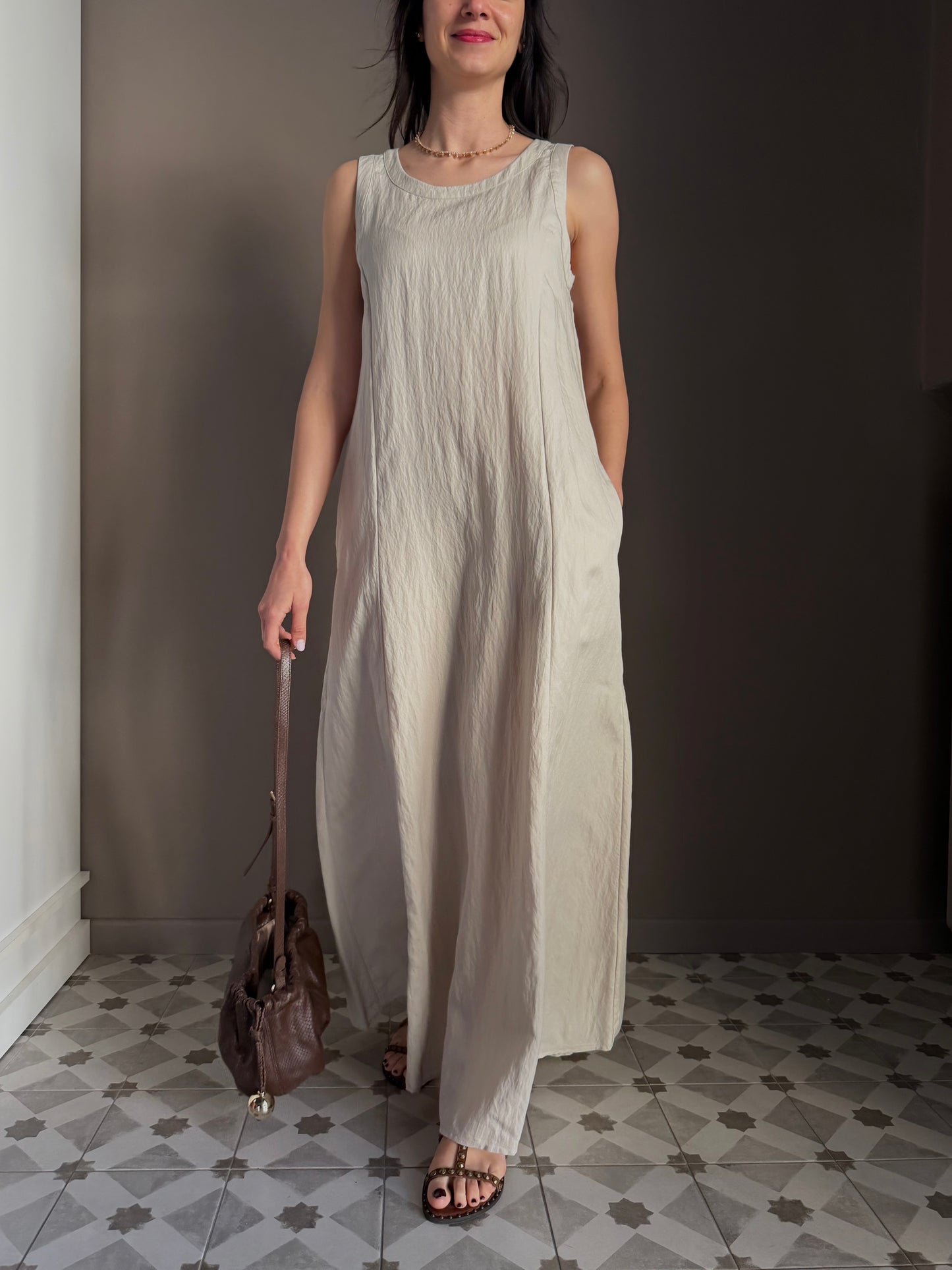 Vestito Lungo in Tessuto Strutturato – Alessia Santi