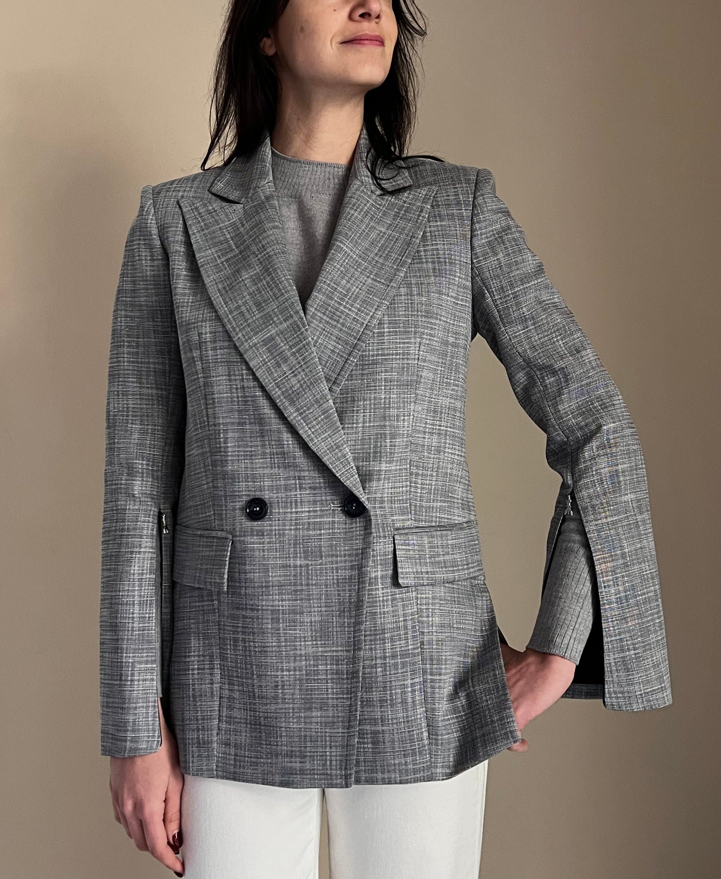 Giacca doppio petto con zip blue Fantasy
