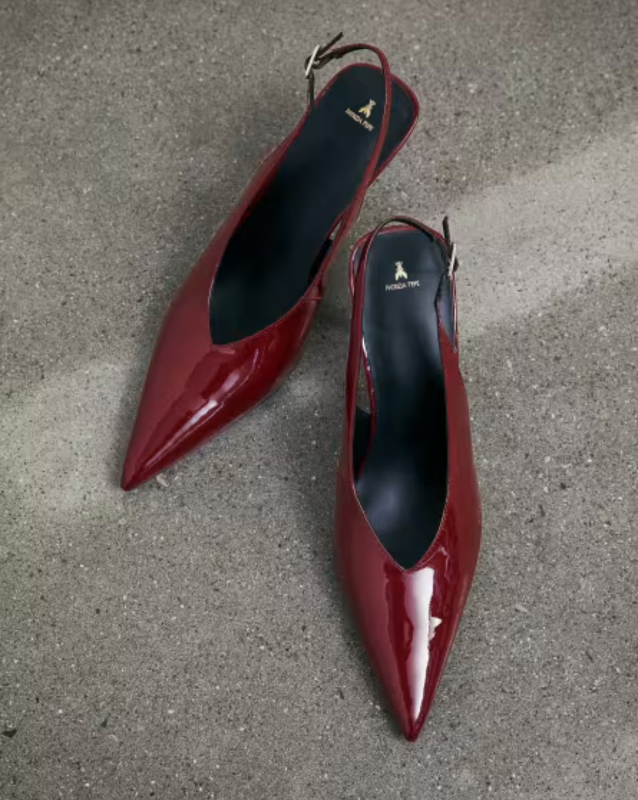 Slingback in vernice glossy Red