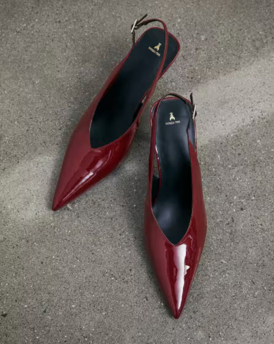 Slingback in vernice glossy Red