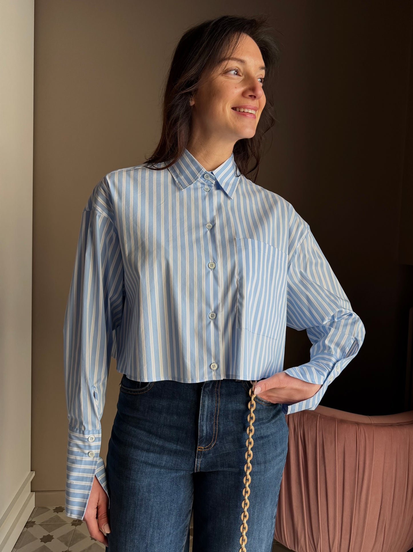 Camicia boxy cropped