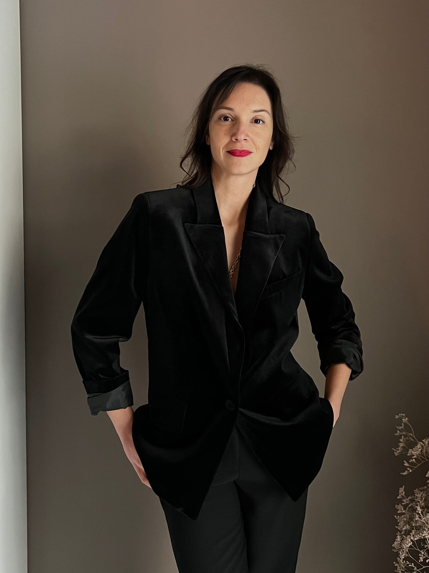 Giacca oversize in velluto nero So Allure