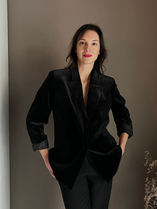 Giacca oversize in velluto nero So Allure