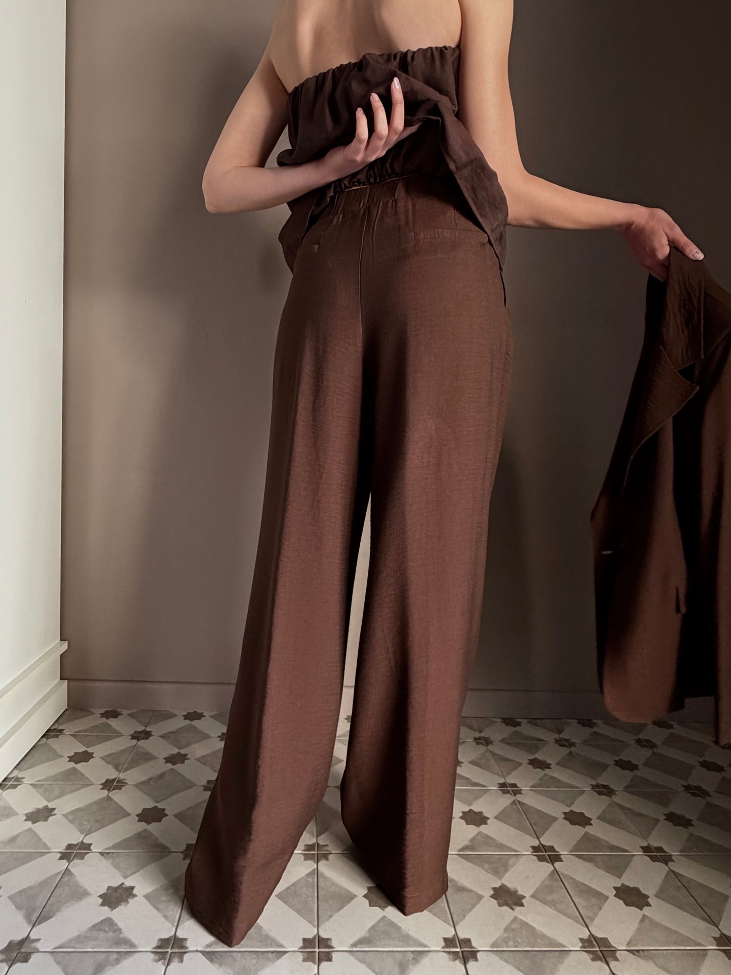 Pantalone Wide-Leg So Allure – cioccolato