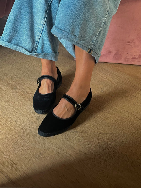 Mary Jane in velluto nero