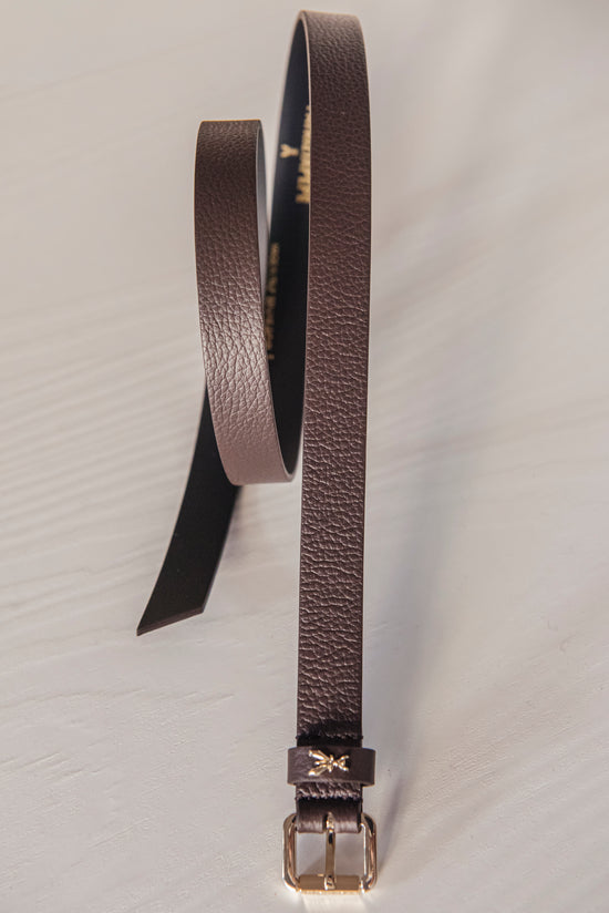 Cintura bassa in pelle cioccolato