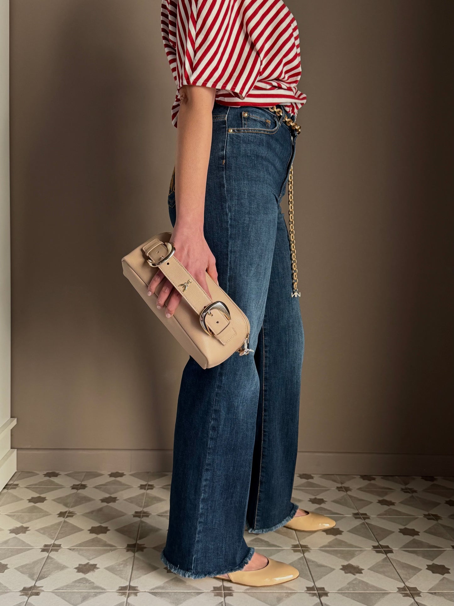 Borsa a mano con doppia fibbia