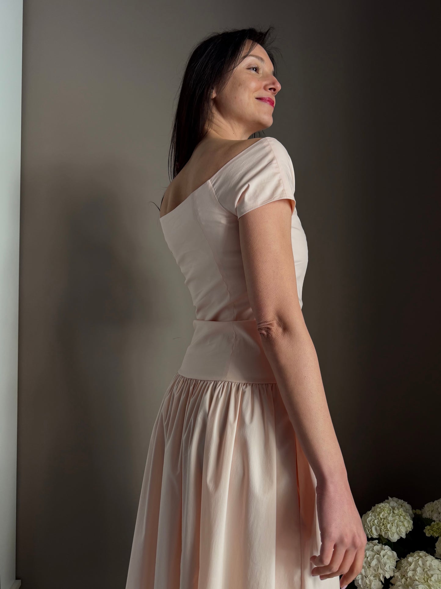 Abito in cotone lungo Petal