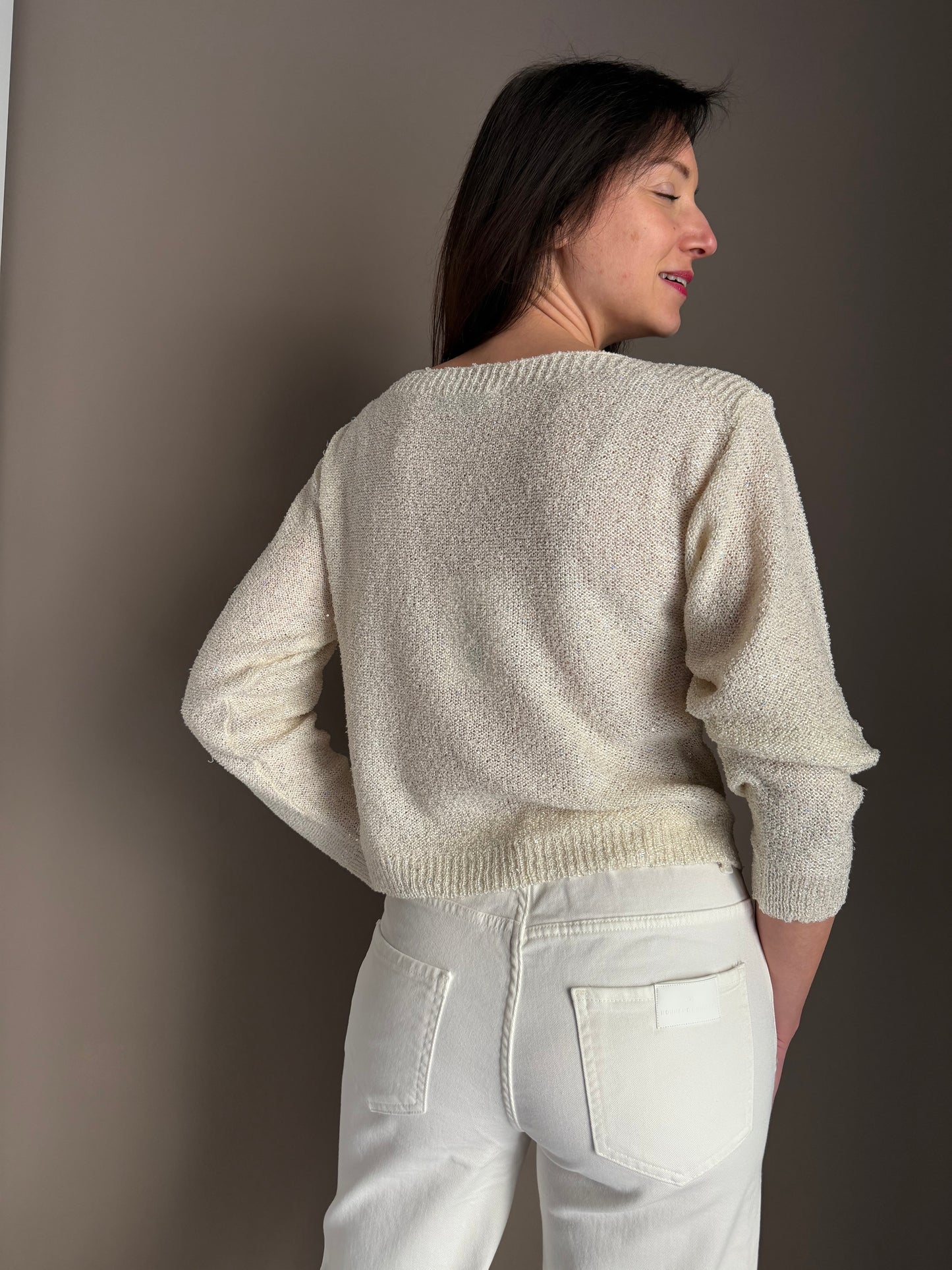 Maglia con micro paillettes