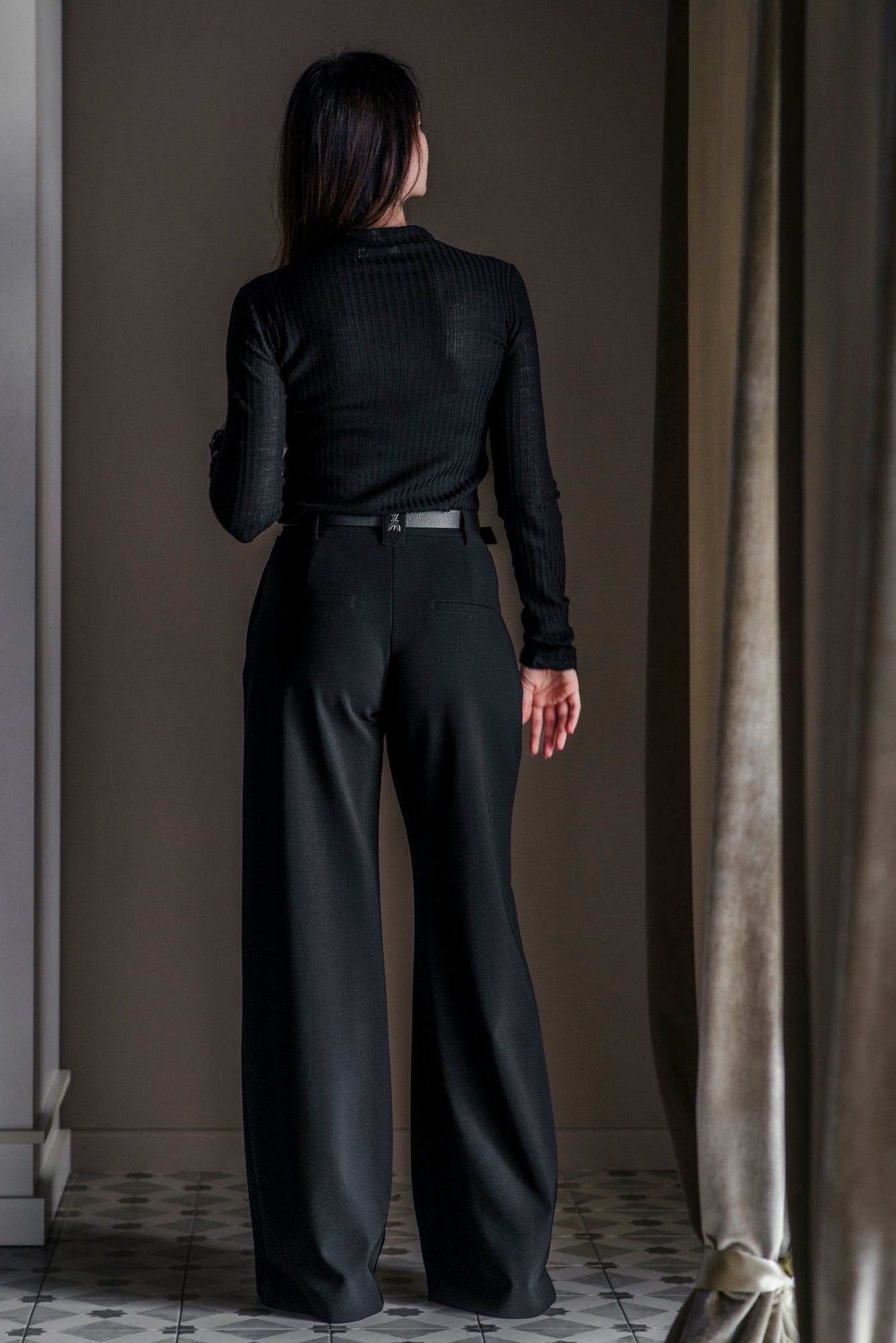 Pantalone a palazzo con vita elasticizzata