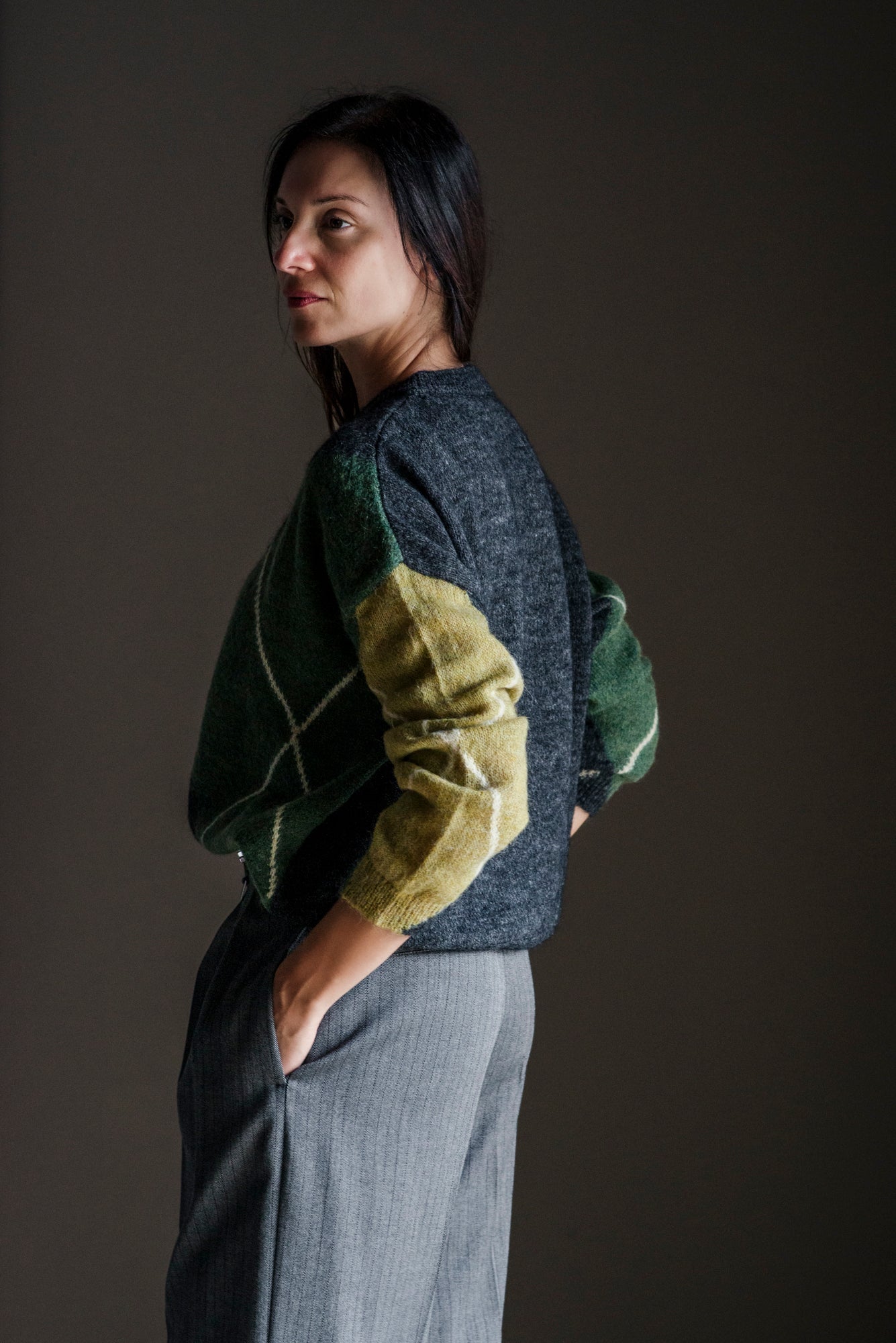 Maglione a rombi girocollo