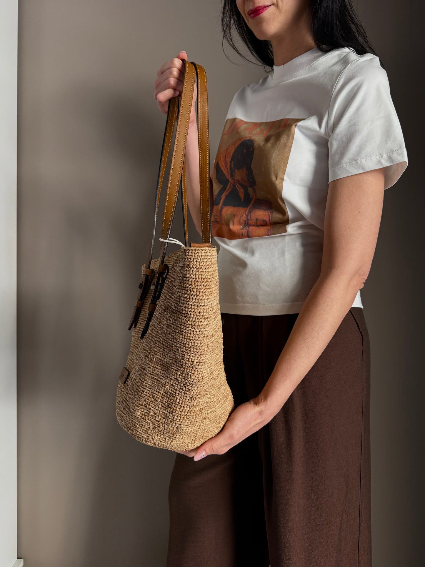 Borsa Rafia color Miele